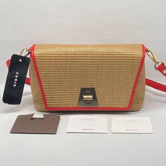 AKRIS Anouk Small Day Raffia Shoulder Bag - Picture 1 of 11